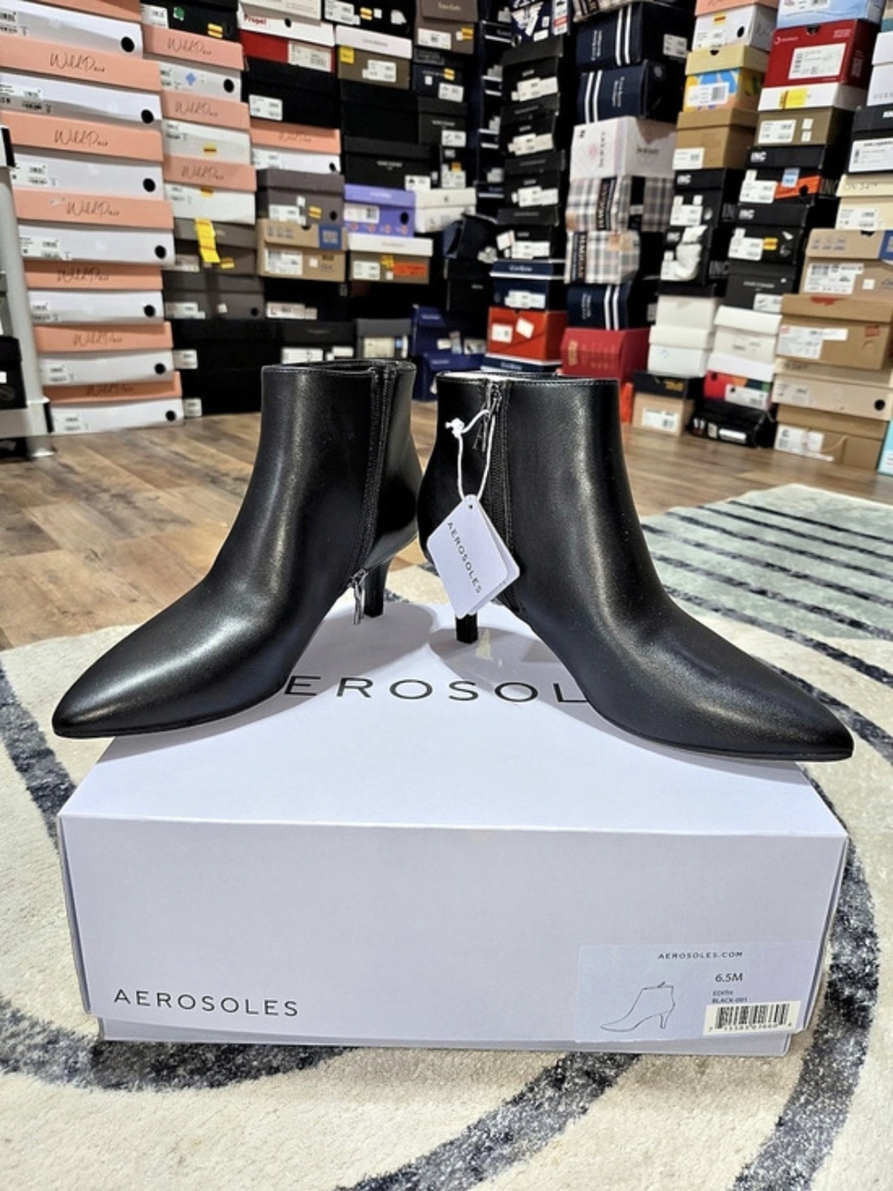 Aerosoles Edith Bootie Black Pointed Toe Ankle Boots